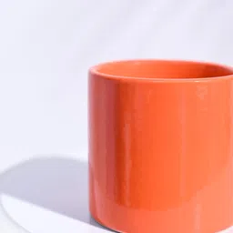 Orange Ceramic Pipe Shape Desk Pot Planter by Ugaoo image 3