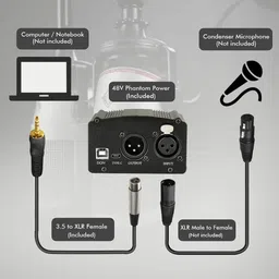 souvenir BM800 Condenser Mic with Arm Stand, Shock Mount, Pop Filter, 48V Phantom Power Supply & Anti-Wind Foam, Full Condenser Microphone Recording Set for Studio Recording, Broadcasting & Podcasting Microphone image 3