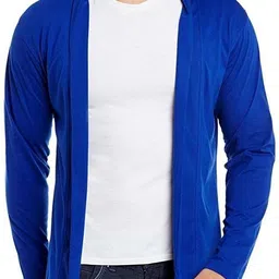 glampanda Men Kimono Style Full Sleeve Blue Shrug-picture-29