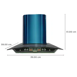 Fabiano NEXA DJ 60cm 1100m3/hr Ducted Auto Clean Ceiling Mounted Chimney with Double Baffle Filter (Blue) image 2