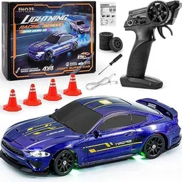 bestie toys RC Drift Car, 1/43 Mini RC Drift Car with LED Lights,2.4GHz Full Proportional R-picture-17