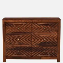 woodsworth from pepperfry Ritmo Sheesham Wood Chest Of Drawers In Honey Oak Finish image 5