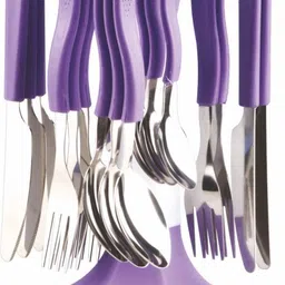 Smart Buy Premium Trendy Stainless Steel 24 Pisces Spoon Set Stainless Steel, Plastic Cutlery Set-image-1