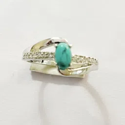 lkarts 925Silver Turquoise Silver Turquoise Rhodium Plated Ring-picture-26