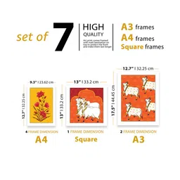 Art Street Indian Art Print Cow with Floawer Theme Wall Hanging for Home Decor image 4