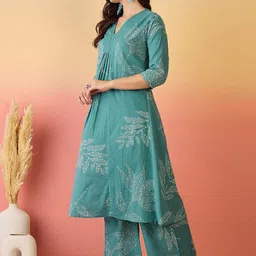 houseofcommon Women Printed Viscose Rayon A-line Kurta image 2