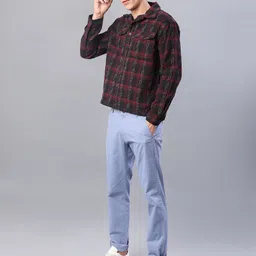 v-mart Men Oversized Fit Self Design Spread Collar Casual Shirt image 5