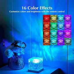 aone USB Dynamic Water Pattern Light 16 Colors Remote Control Home Decore LED Light Night Lamp image 2