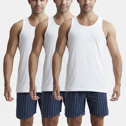 jockey Pack of 3 8820 Super Combed Cotton Round Neck Men Vest image 1