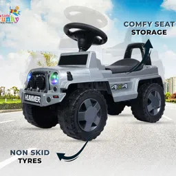 little funky Stylish Hummer Manual Push Car With Music & Light For Kids Car Non Battery Operated Ride On-picture-20