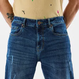 snitch Men Relaxed Fit Mid Rise Dark Blue Jeans image 2