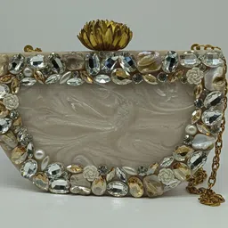 best indian handicraft Casual, Party, Formal Beige Clutch-picture-14