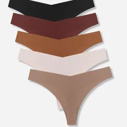 tom & gee Pack of 5 Women Thong Multicolor Panty-picture-28
