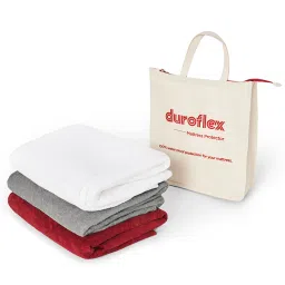 duroflex Duro Safe (78x48) Cotton Queen Size Mattress Protector in White Colour image 5