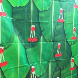 epoojacart Big Banana Leaf with Hanging Red Roses Design (5X 8 Ft) Banana Leaf with Roses Design Tapestry-picture-19