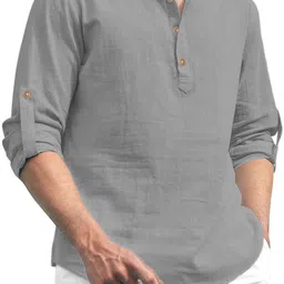vida loca Men Solid Cotton Blend Straight Kurta-picture-13