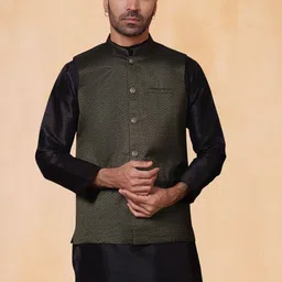 jompers Men Woven Design Nehru Jacket-picture-12