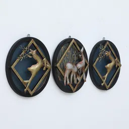 toughcrafts Deer Set Of 3 Gold Iron Wall Art Without LED image 4