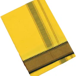 Tharunsha Elite THARUNSHA ELITE 100% Cotton Men’s Dhoti/Angavastram/Panjakejam / 2 mtr Dhoti Solid Men Dhoti image 3