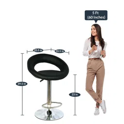 casacraft from pepperfry Bliss Barstool in Black Colour image 3