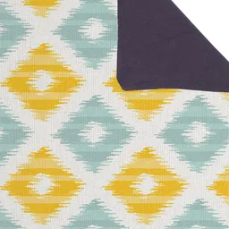 STITCHNEST Yellow & Blue Printed Table Runner image 4