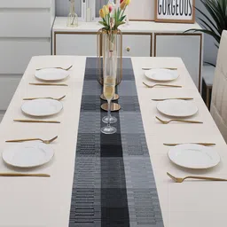 HOKIPO Stripped Grey Table Runner image 4