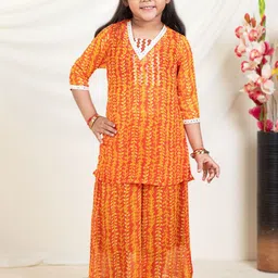Bugandbees Girls Printed Kurta & Palazzos Clothing Set-picture-33