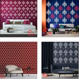 flexishine decor (Size:- 16X24 Inch) THEME-Damask,Chandelier Style,Modern AND Geoatryical Design Ideal For Drawing Room, Living Room, Entrance & Office Decoration Stencil image 2