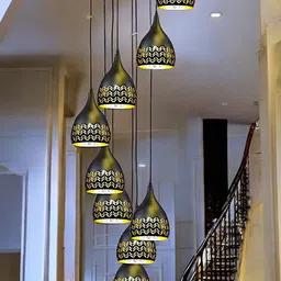 prop it up 9 LIGHT DUPLEX HEIGHT CHANDELIER HANGING PENDANT CEILING LIGHT RETRO INDUSTRIAL Pendant Lamp Ceiling Lamp image 4