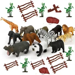 khyali 12-PCS Wildlife Animal Toy Set|Realistic Mini Jungle Zoo Animals for Kids|518-picture-11