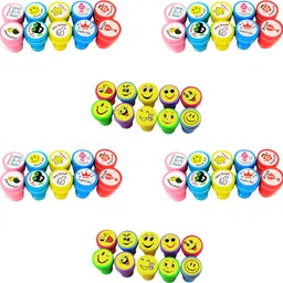 Self-inking stamper for kids | colorful emoji ideal for school crafts( 50 Pcs)-image-97
