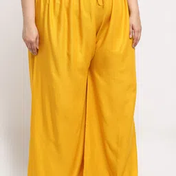 osworn Women Regular Fit Yellow Cotton Blend Trousers image 5