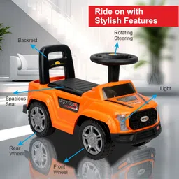 miss & chief Raptor Ride-On Toy Jeep with Backrest & Storage| Music with LED Lights(Ages 3+) Rideons & Wagons Non Battery Operated Ride On image 3