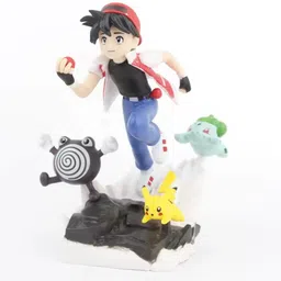 mubco Anime Pokemon Series Ash Pikachi Bulbasaur & Poliwhirl Figure Collectible Toys-picture-18