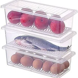 shreejee Plastic Freezer Storage Containers for Fish, Meat, Vegetables, Fruits x4.33 Storage Basket image 3