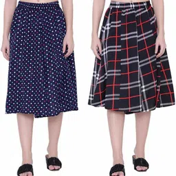 manat diva Women Printed A-line Multicolor Skirt-picture-36