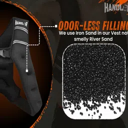 handler Durable Weighted Vest Men-Women with Reflective Stripe Workout Equipment 10 kg Black Weight Vest image 3