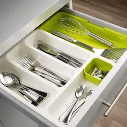 ntbay Drawer Store Organizer Expandable Cutlery Tray Disposable Plastic Cutlery Set image 3