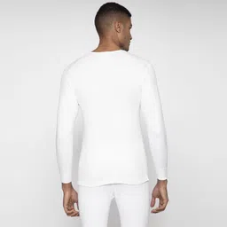 Macho Sporto White Thermal Top - Soft & Stretchable Cotton Fleece Fabric Men Top Thermal image 2
