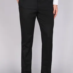 louis philippe Men Slim Fit Dark Blue Polyester Trousers-picture-15