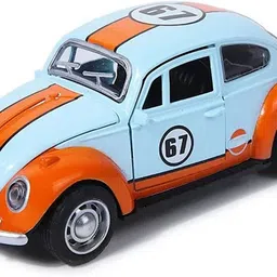 dezicon 1:18 Beetle Toy Car Vintage Car Die Cast Metal Model Cars Light Sound Pullback image 1