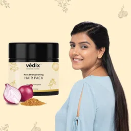 vedix Customised Ayurvedic Root Strengthening Hair Pack Powder Onion + Fenugreek image 2
