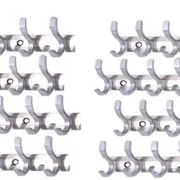 urim Premium Stainless Steel 6 Pin Cloth Hanger Wall Mounted Bathroom Cloth Hanger,Coth Wall Hook,Door Hooks Rail for Hanging Keys,Clothes,Towel (Pack of 8) WITH Free HOOK Door Hanger-picture-11