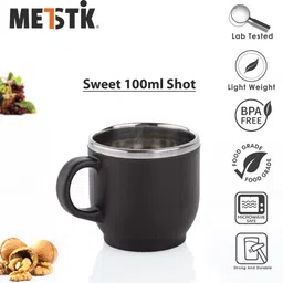 metstik Pack of 12 Stainless Steel, Plastic Small Tea / Coffee Cup set image 3