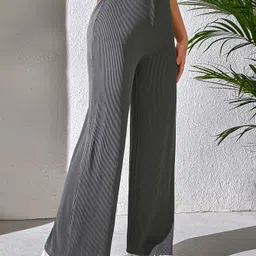 moda rapido Women Regular Fit Grey Lycra Blend Trousers image 2