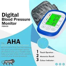 rsc healthcare Rechargeable BPM-09 Blood Pressure Monitor with 3 Colour Indicator Large LCD Screen Display Arrhythmia USB Opreated Bp Monitor image 2