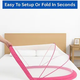 ya enterprise S crib white and pink HDPE - High Density Poly Ethylene Washable Kids Mosquito Net image 2