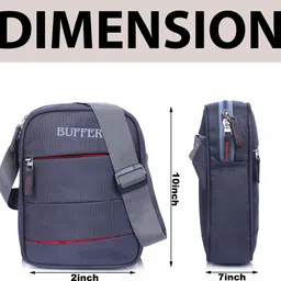 buffer Black Men & Women Sling Bag Stylish Shoulder Cross Body Office Messenger Bag WaterResistant for Men & Women image 3