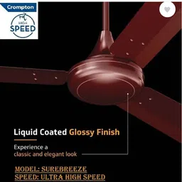 parvathi CROMPTON SUREBREEZE STARBRIZ 1200mm LUSTER BROWN CEILING FAN with 2 Year Warranty Energy Saving 1200 mm Ceiling Fan image 4