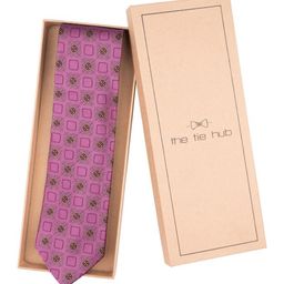 The Tie Hub Men Geometric Printed Pure Silk Skinny Tie-picture-2